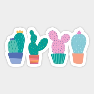 Cute colorful Succulents Print pattern Sticker